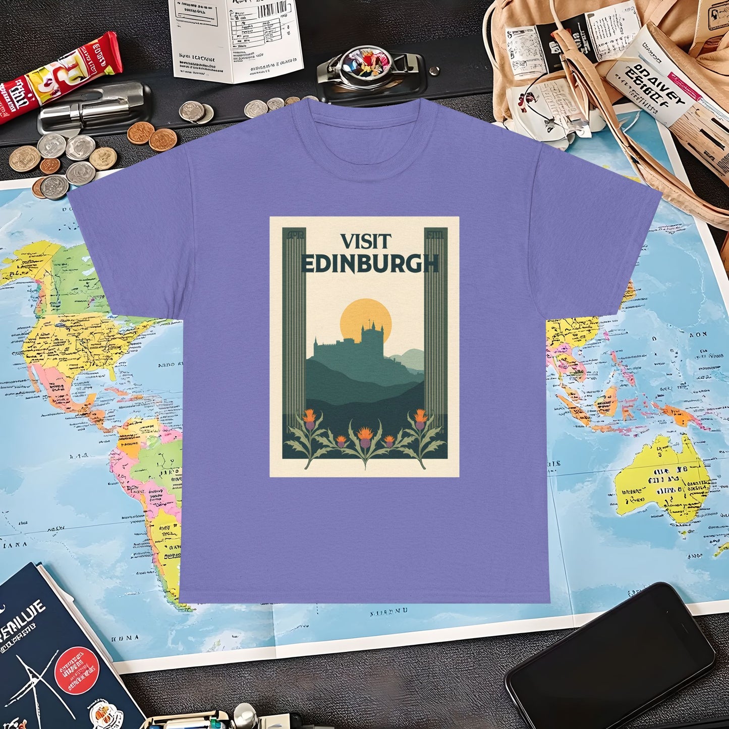 Edinburgh Poster Air Travel T-Shirts | Jetsetter, Airport, and International Flight Tees