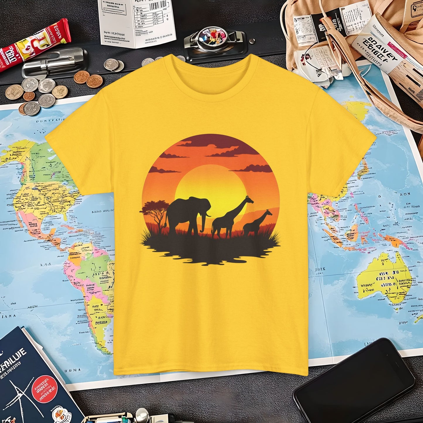 Savanna Silhouettes Air Travel T-Shirts | Jetsetter, Airport, and International Flight Tees
