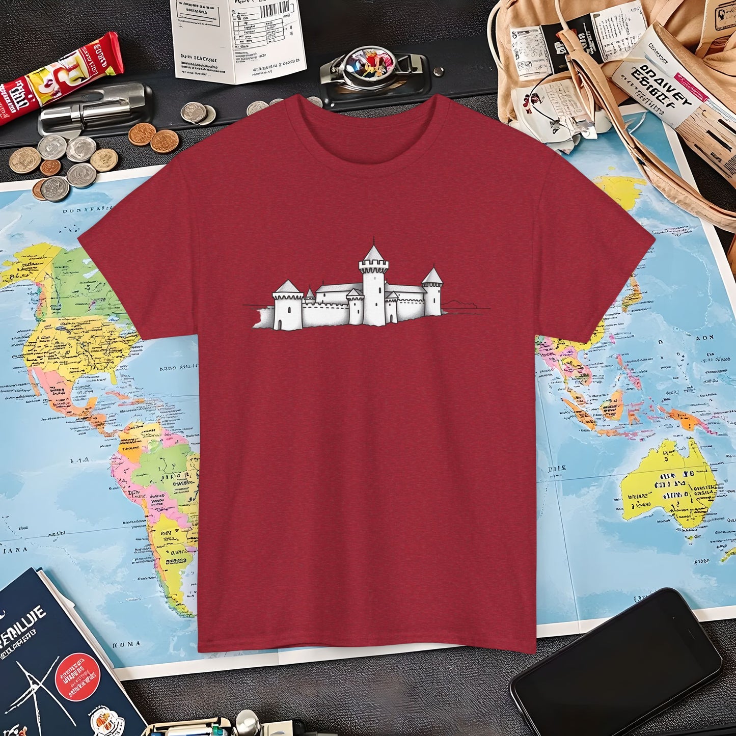 Castle Skyline Air Travel T-Shirts | Jetsetter, Airport, and International Flight Tees
