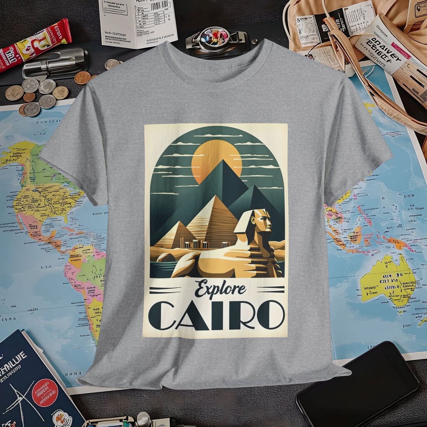 Cairo Elegance Air Travel T-Shirts | Jetsetter, Airport, and International Flight Tees