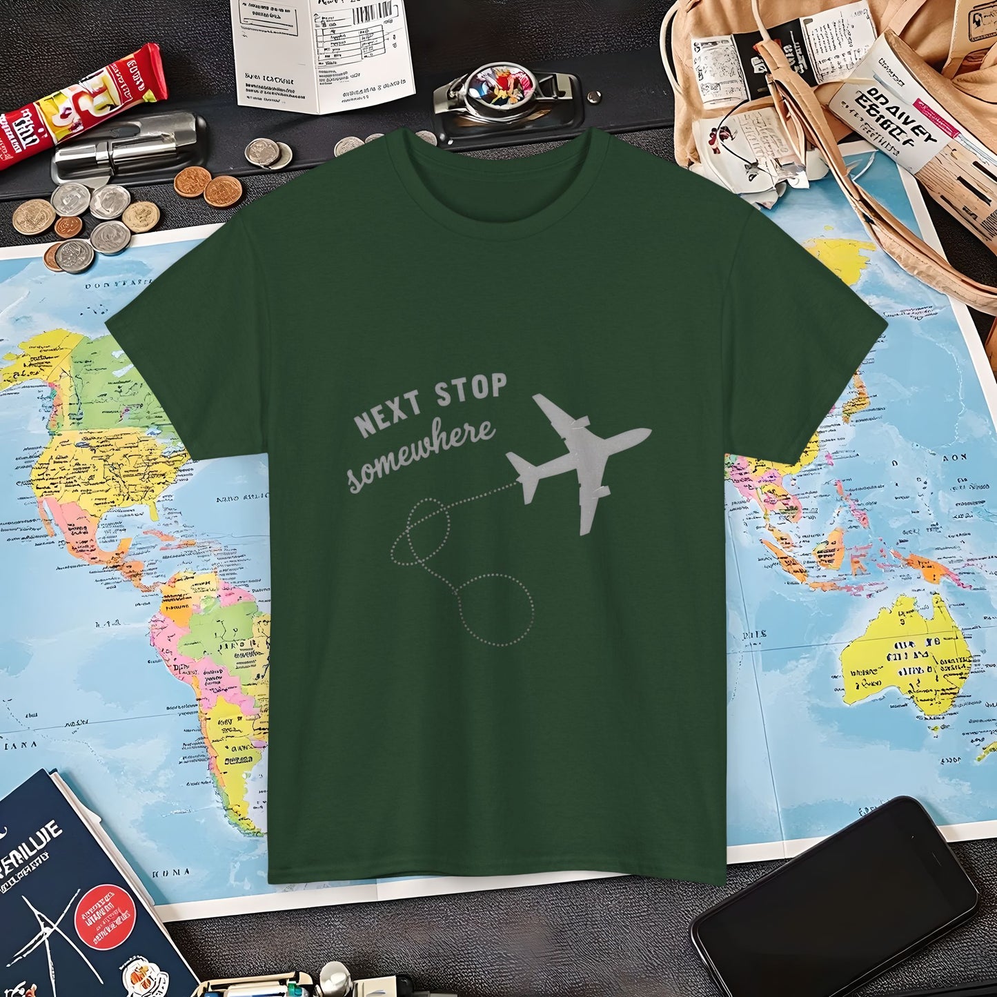 Next Stop... Somewhere, Air Travel T-Shirts | Jetsetter, Airport, and International Flight Tees