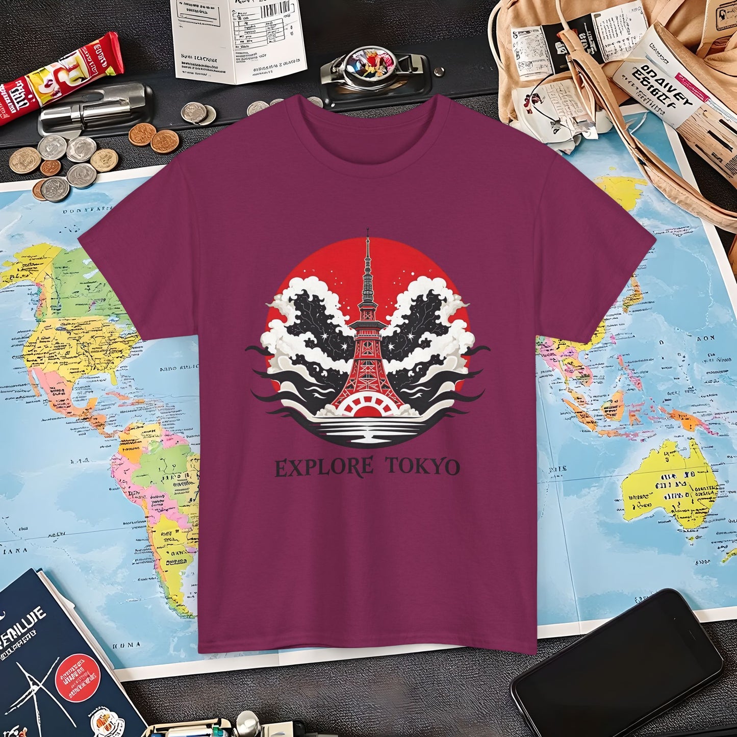 Tokyo Art Deco Air Travel T-Shirts | Jetsetter, Airport, and International Flight Tees