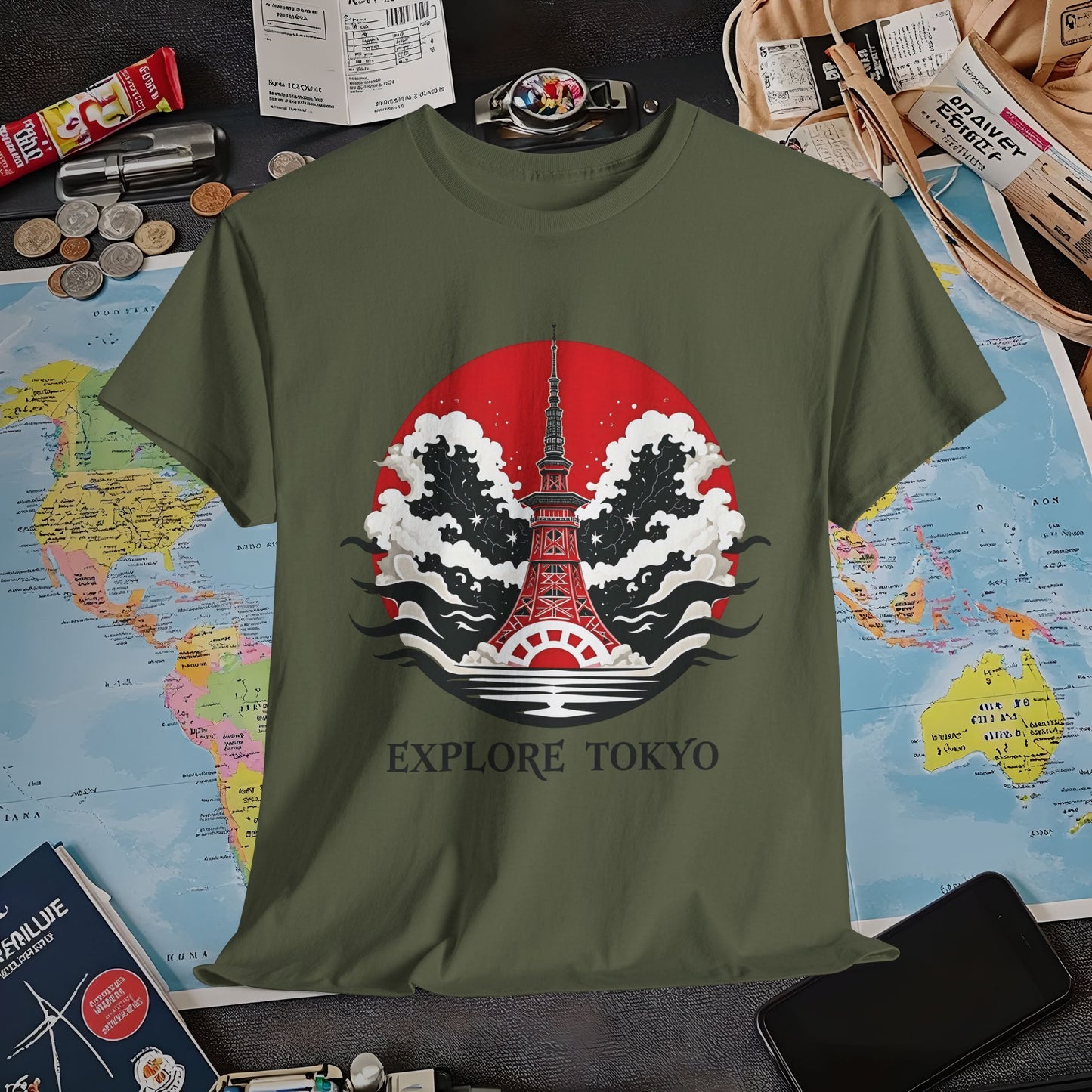 Tokyo Art Deco Air Travel T-Shirts | Jetsetter, Airport, and International Flight Tees
