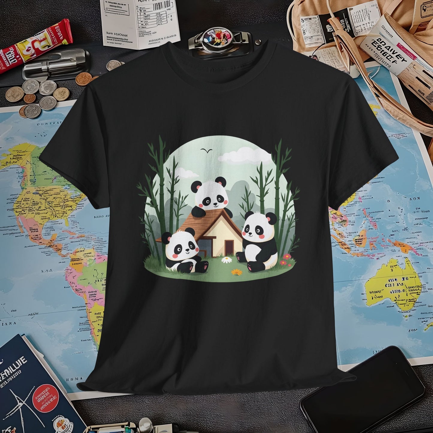 Panda Paradise Air Travel T-Shirts | Jetsetter, Airport, and International Flight Tees