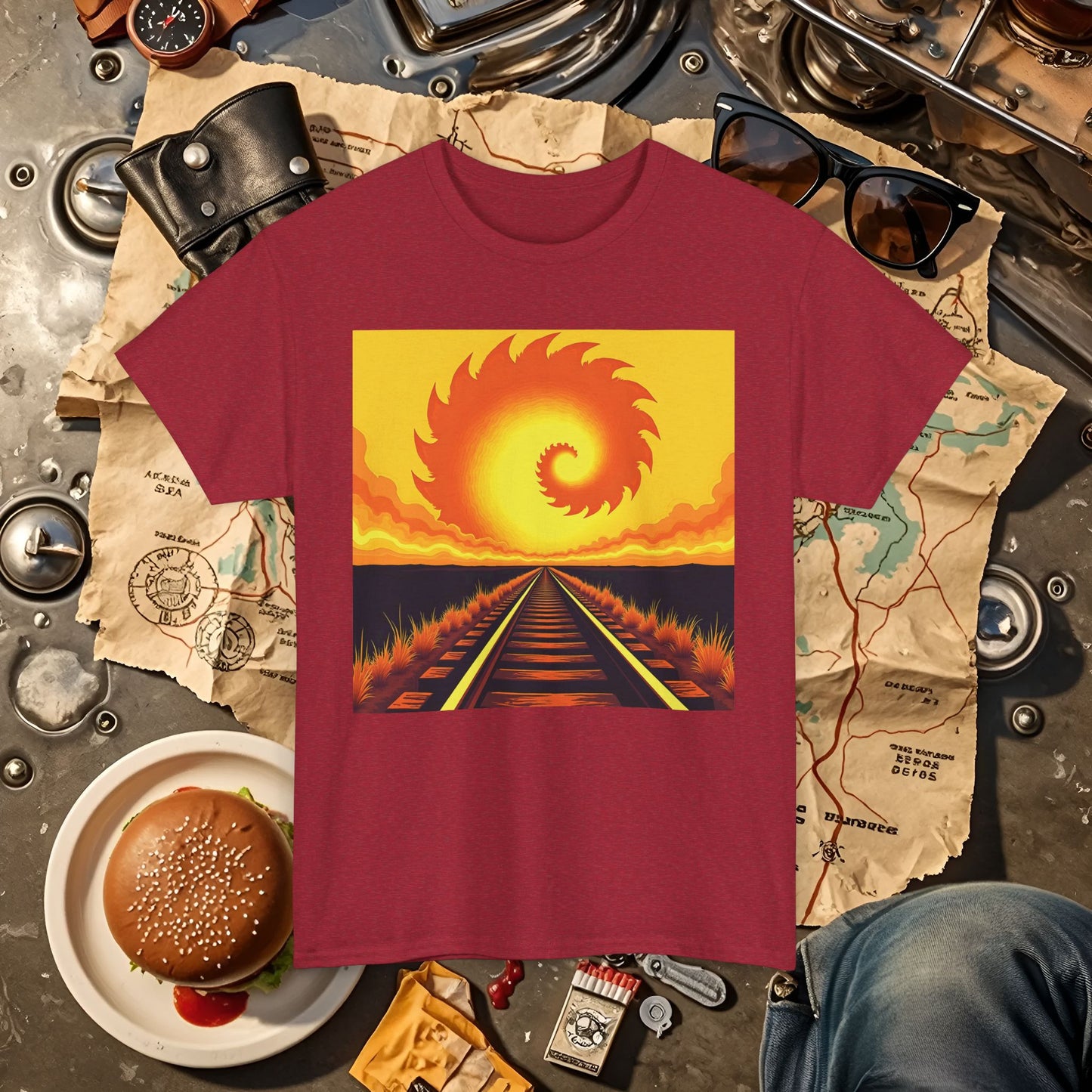 Sunset Journey Road Trip & Vehicle Travel T-Shirts | Car, RV, and Motorcycle Adventure Tees