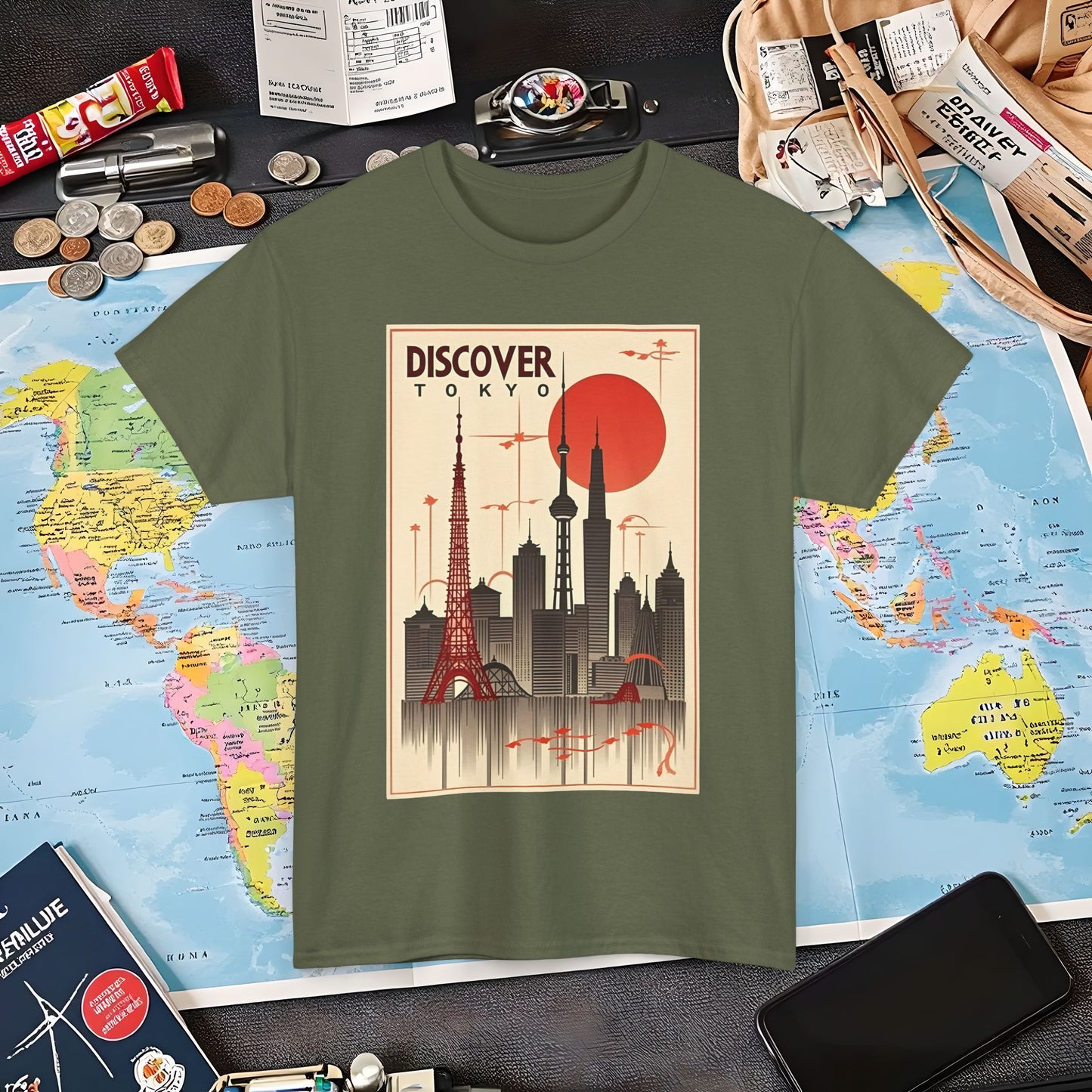 Tokyo Art Deco Air Travel T-Shirts | Jetsetter, Airport, and International Flight Tees