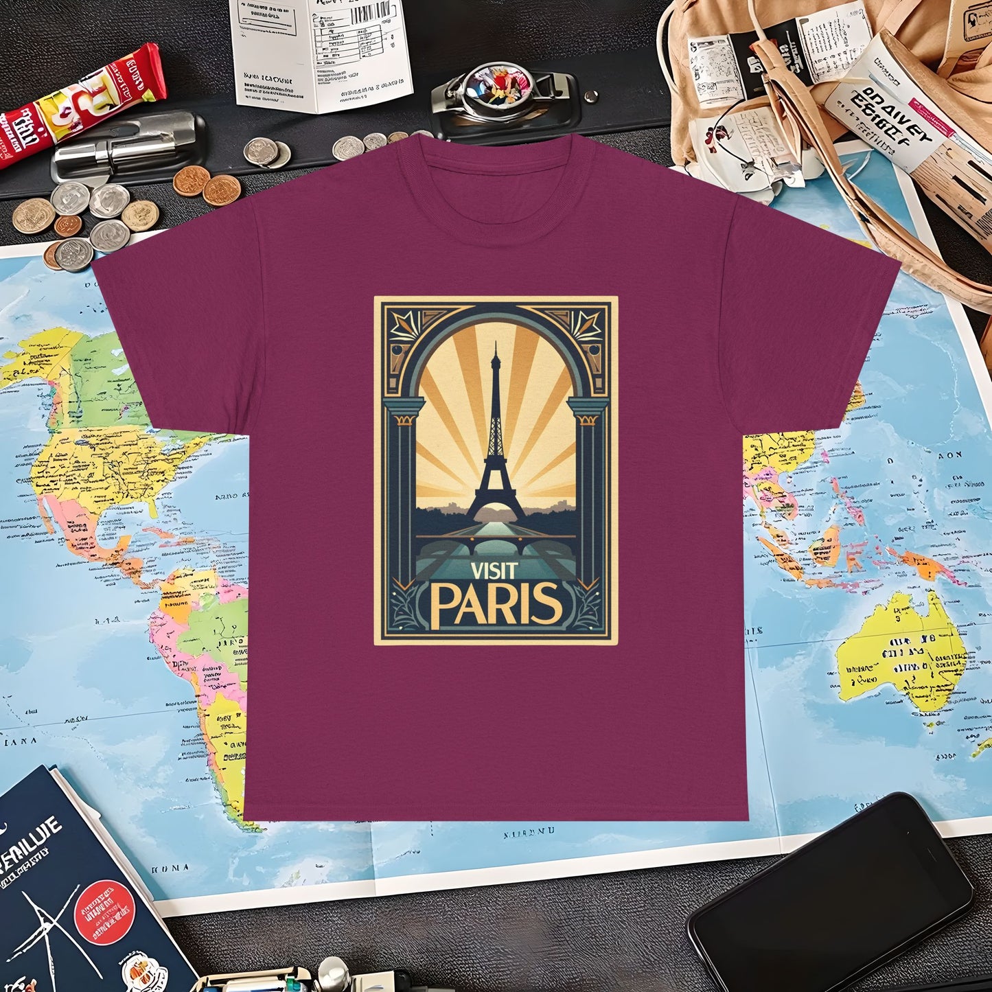 Paris Elegance Air Travel T-Shirts | Jetsetter, Airport, and International Flight Tees