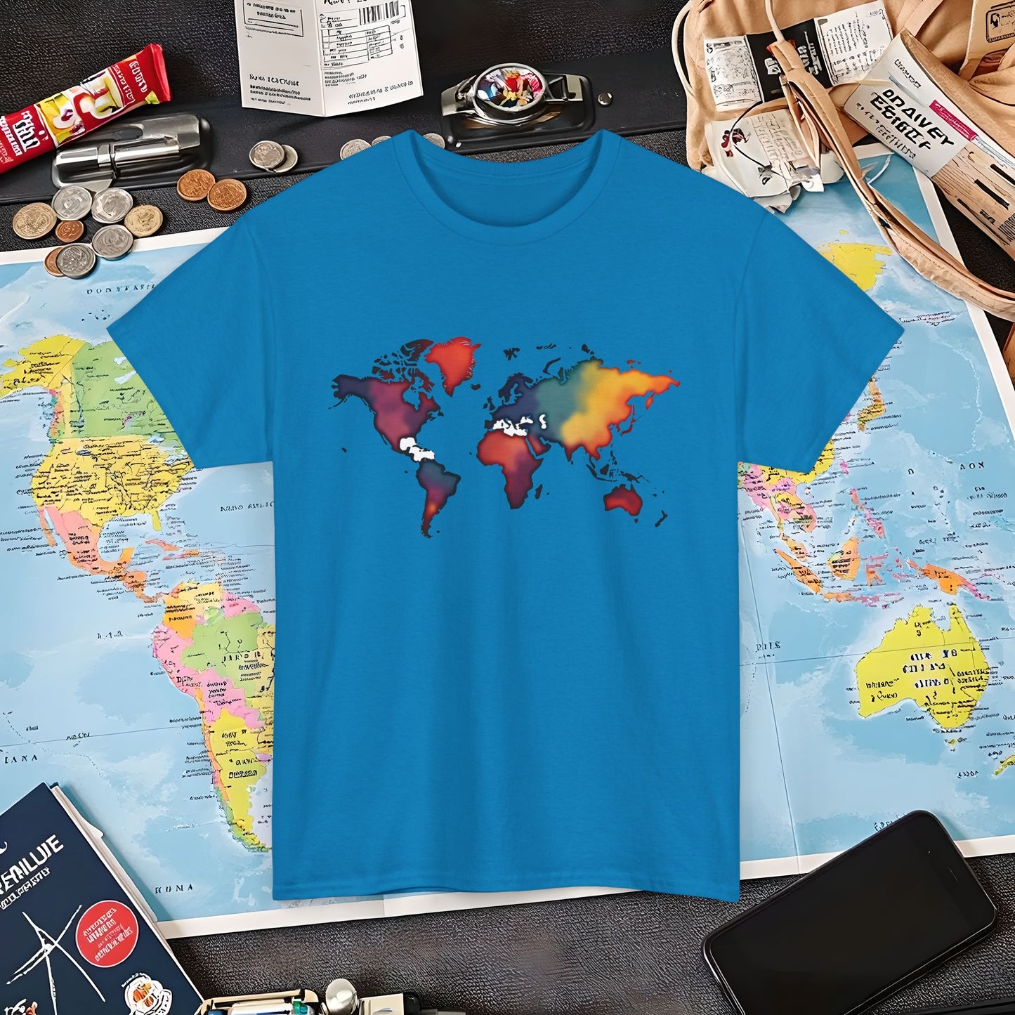 Colorful Wanderlust Air Travel T-Shirts | Jetsetter, Airport, and International Flight Tees
