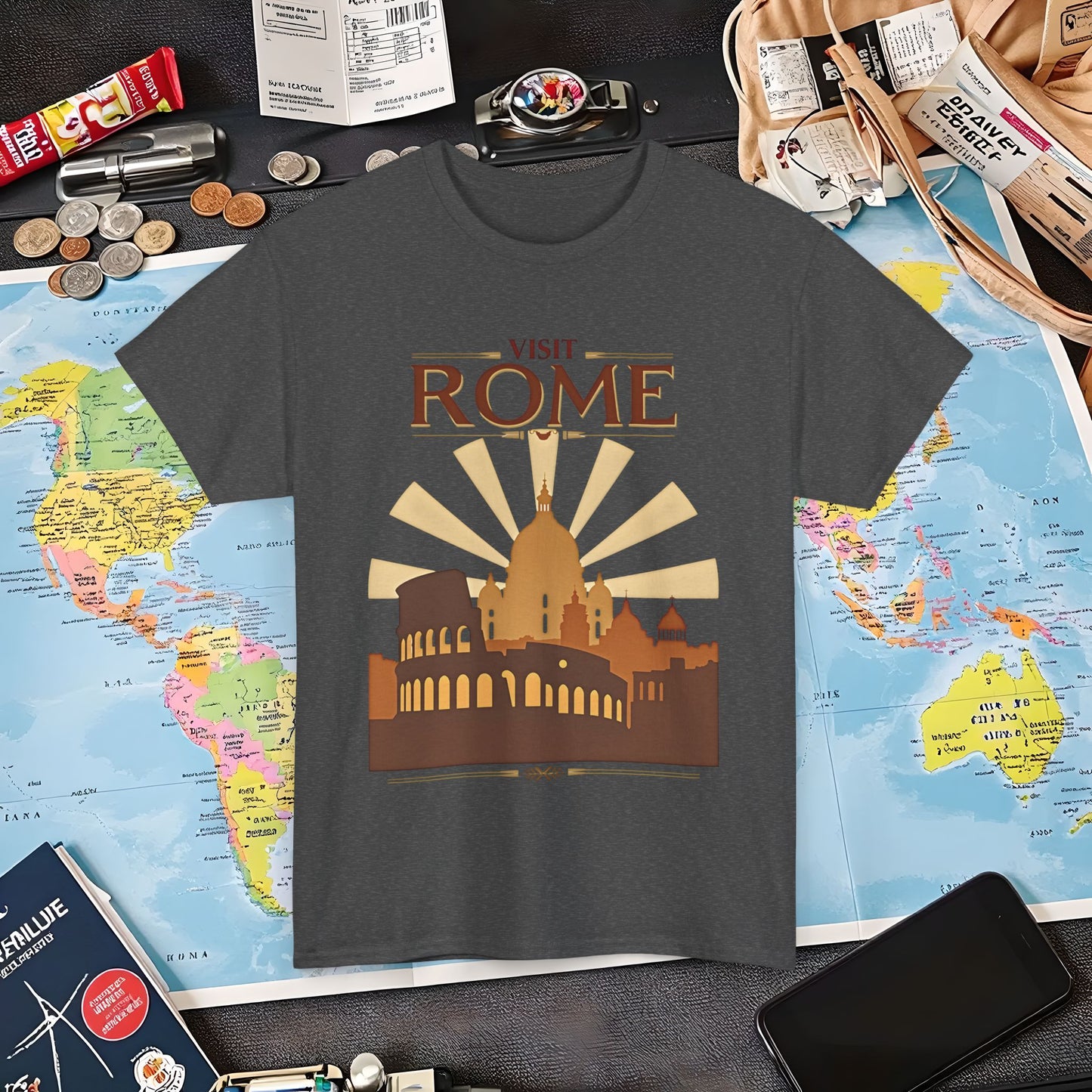 Rome Vintage Air Travel T-Shirts | Jetsetter, Airport, and International Flight Tees
