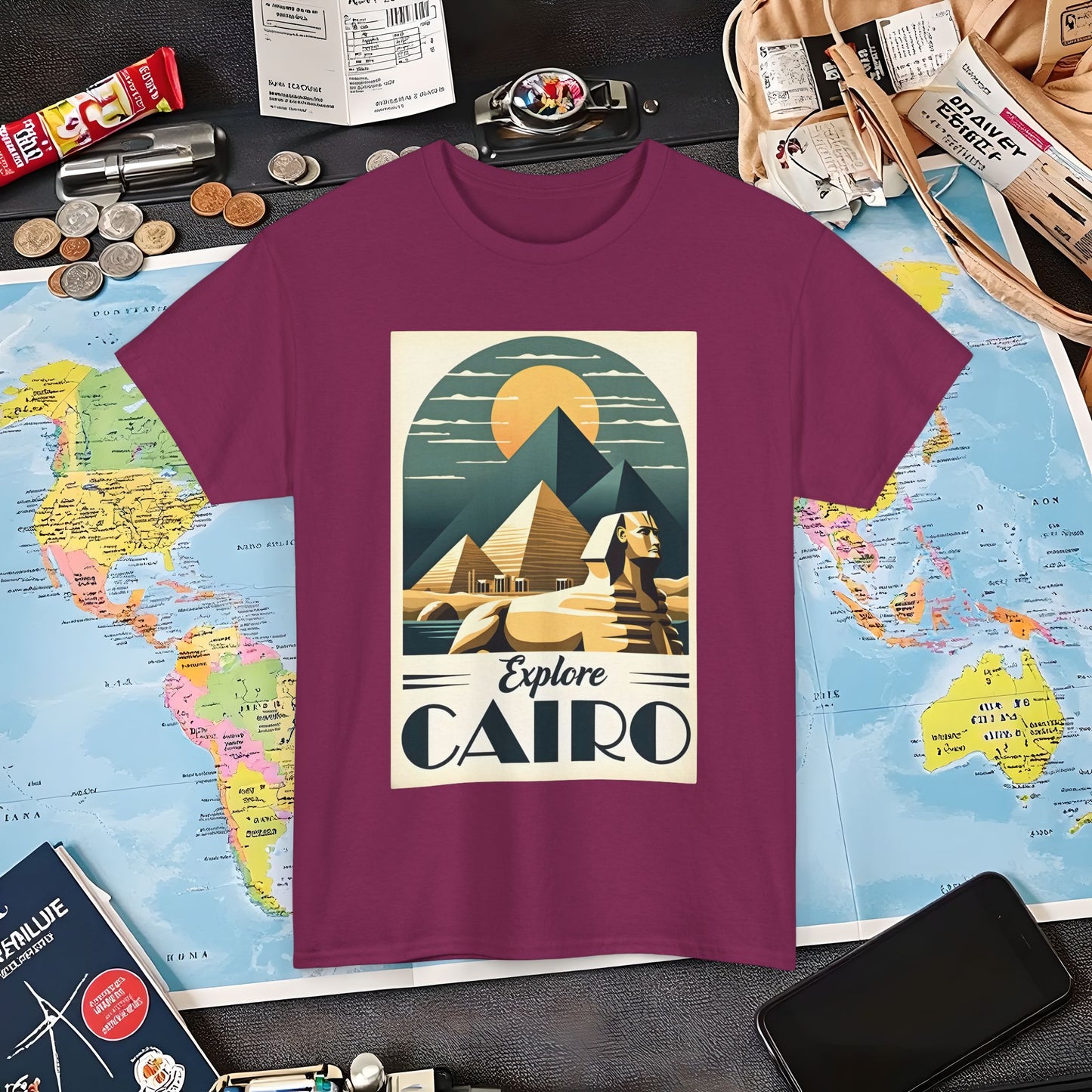 Cairo Elegance Air Travel T-Shirts | Jetsetter, Airport, and International Flight Tees