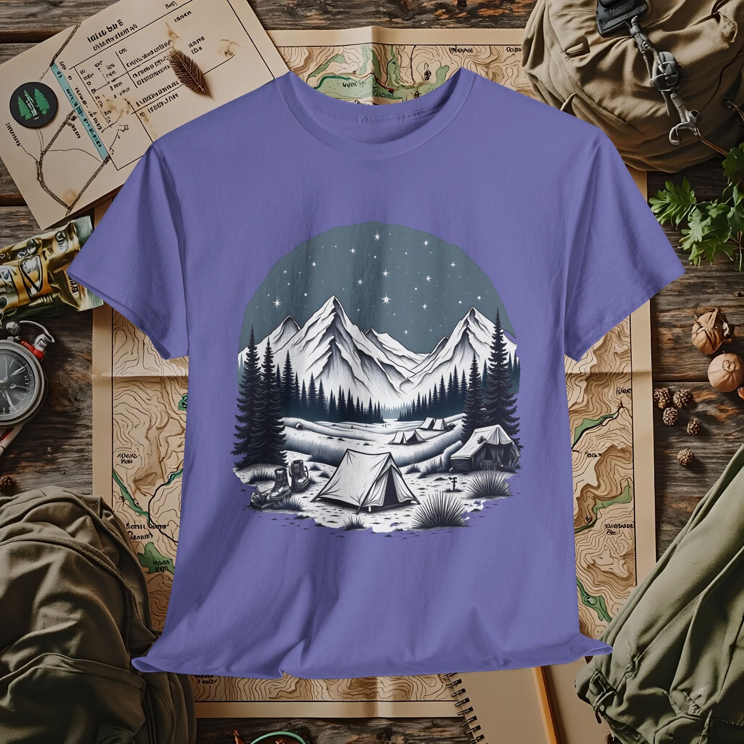 Rustic Outdoor Adventure T-Shirts | Camping, Hiking, Rafting & Kayaking Tees for Nature Lovers
