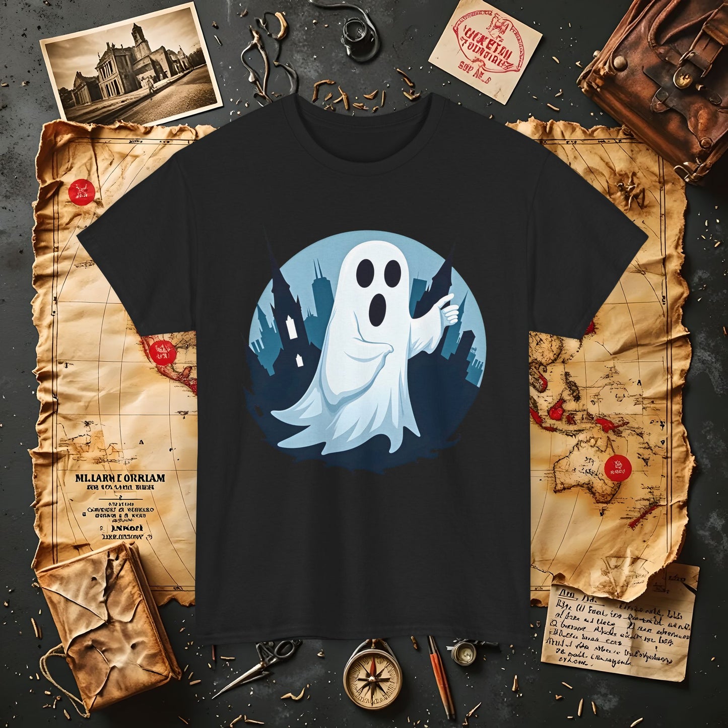 Ghostly Guide True Dark Tourism T-Shirts | Hauntingly Cool Travel Tees for the Morbidly Curious