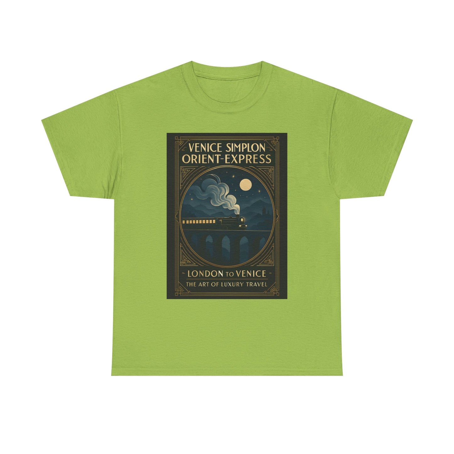 Orient Express at Night – Art Deco Venice Simplon Midnight Train Tee Road Trip & Vehicle Travel T-Shirts | Car, RV, and Motorcycle Adventure Tees