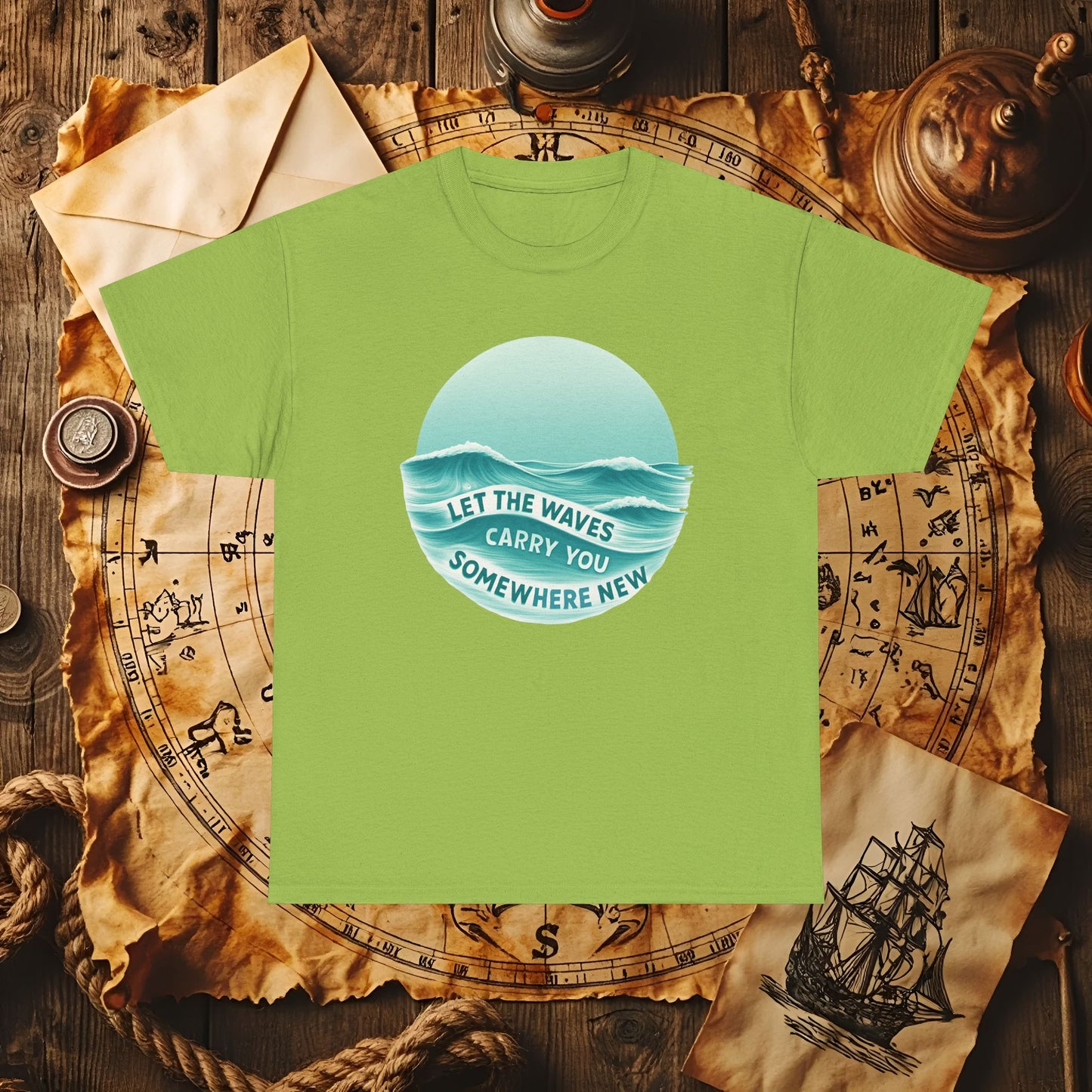 Let the Waves Carry You T-Shirt – Serene Travel & Ocean Escape Design | Funny & Stylish Tees for Ocean Adventures