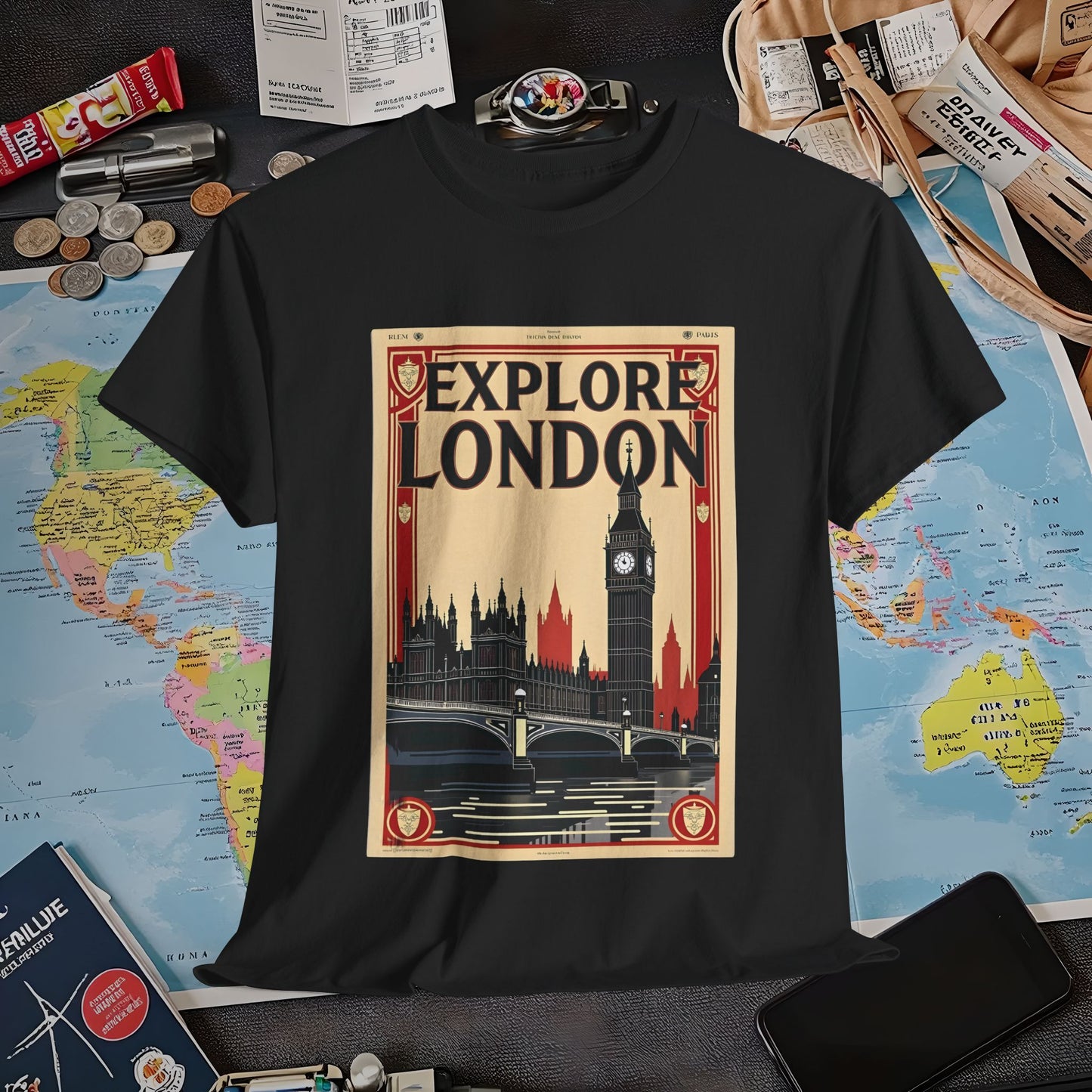 Vintage London Air Travel T-Shirts | Jetsetter, Airport, and International Flight Tees