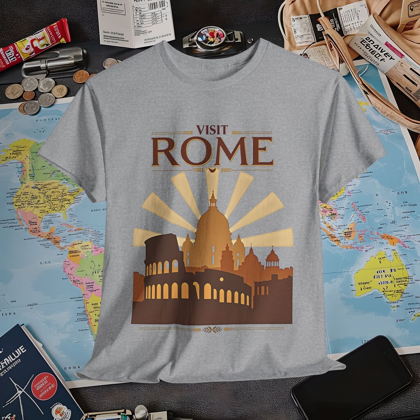 Rome Vintage Air Travel T-Shirts | Jetsetter, Airport, and International Flight Tees