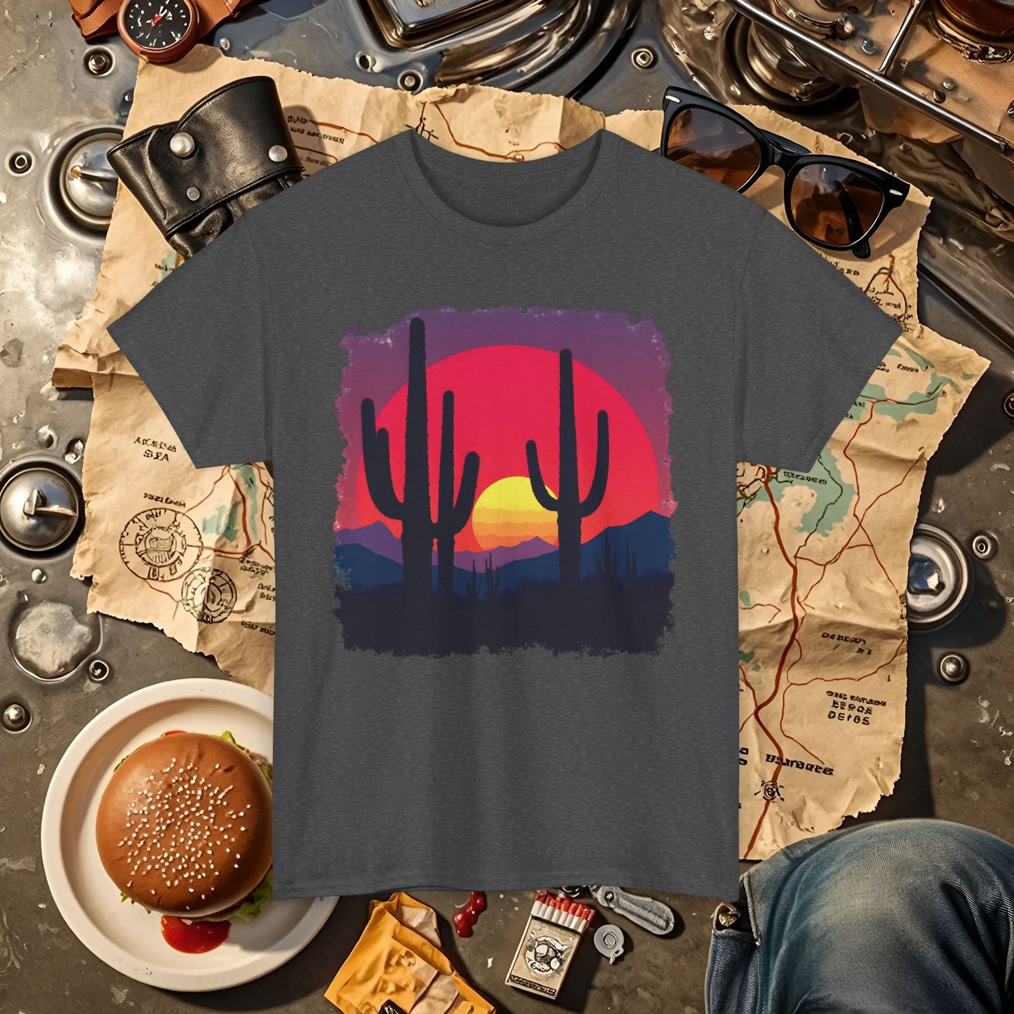 Desert Mirage Road Trip & Vehicle Travel T-Shirts | Car, RV, and Motorcycle Adventure Tees