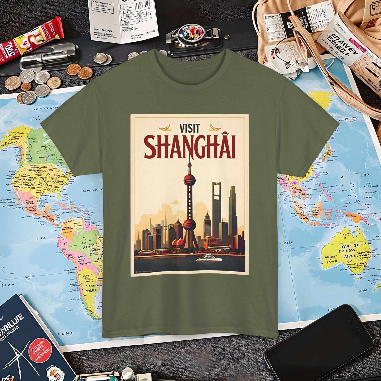 Shanghai Elegance Air Travel T-Shirts | Jetsetter, Airport, and International Flight Tees