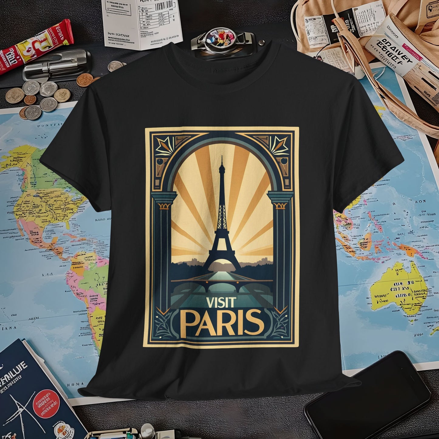 Paris Elegance Air Travel T-Shirts | Jetsetter, Airport, and International Flight Tees
