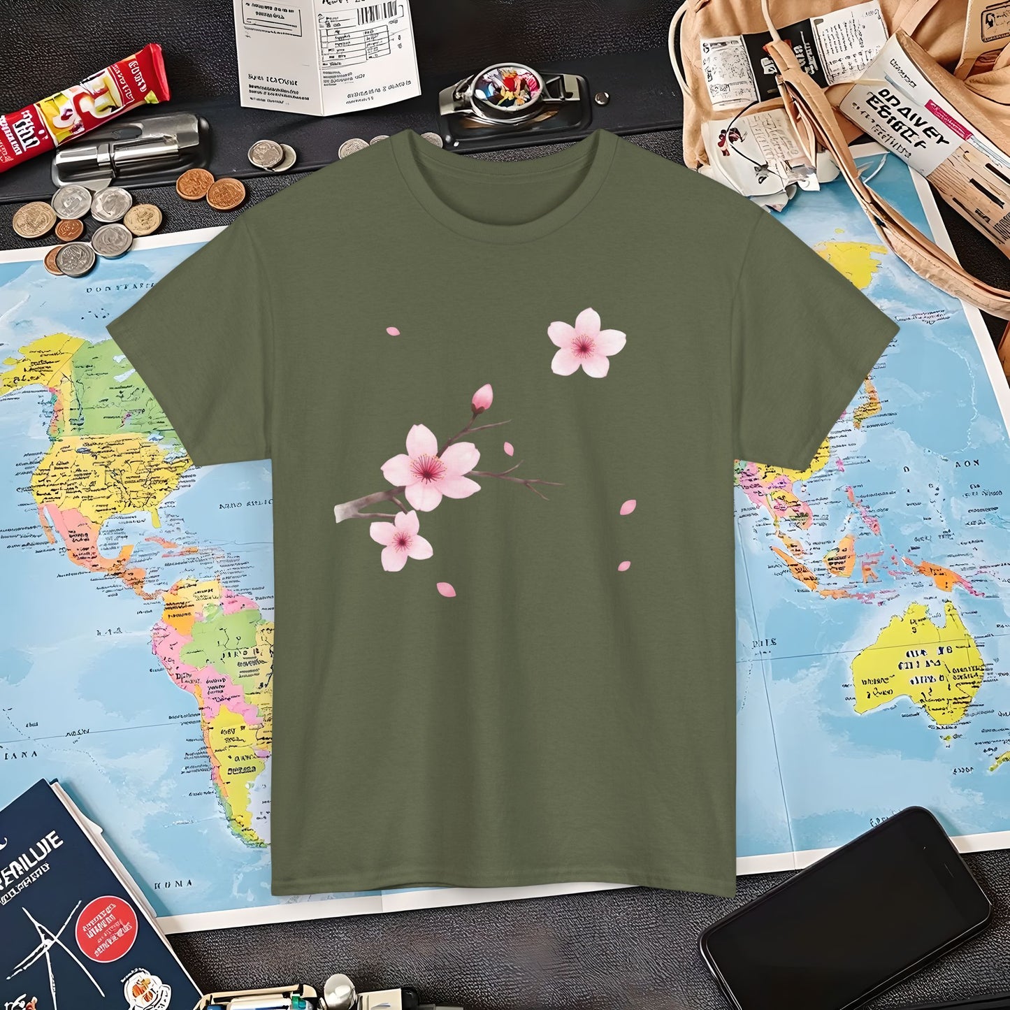Cherry Blossom Air Travel T-Shirts | Jetsetter, Airport, and International Flight Tees