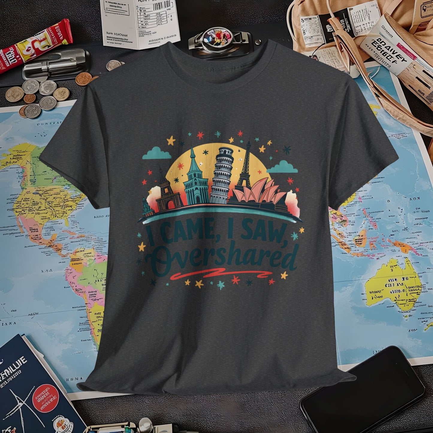 Overshare Vibe Air Travel T-Shirts | Jetsetter, Airport, and International Flight Tees