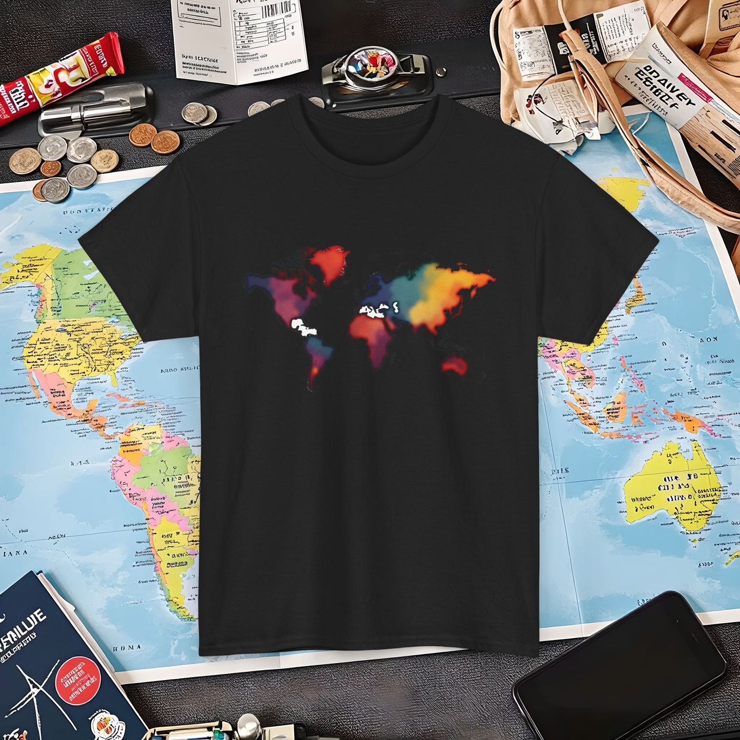 Colorful Wanderlust Air Travel T-Shirts | Jetsetter, Airport, and International Flight Tees