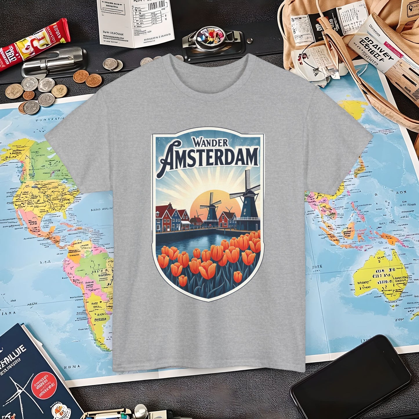 Amsterdam Vintage Air Travel T-Shirts | Jetsetter, Airport, and International Flight Tees