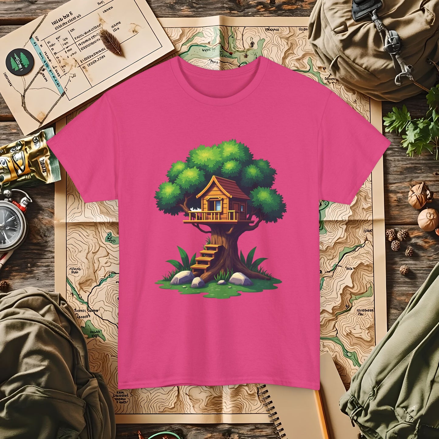 Pixel Treehouse Outdoor Adventure T-Shirts | Camping, Hiking, Rafting & Kayaking Tees for Nature Lovers