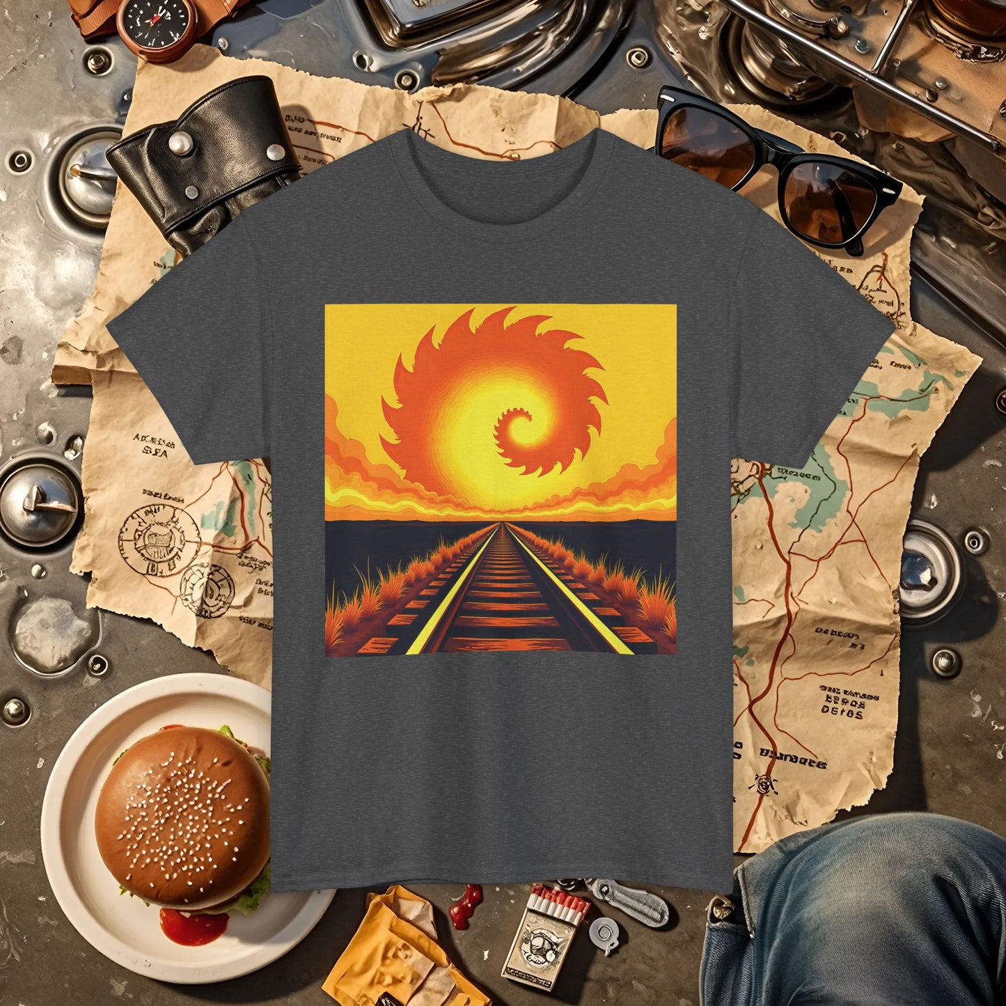 Sunset Journey Road Trip & Vehicle Travel T-Shirts | Car, RV, and Motorcycle Adventure Tees