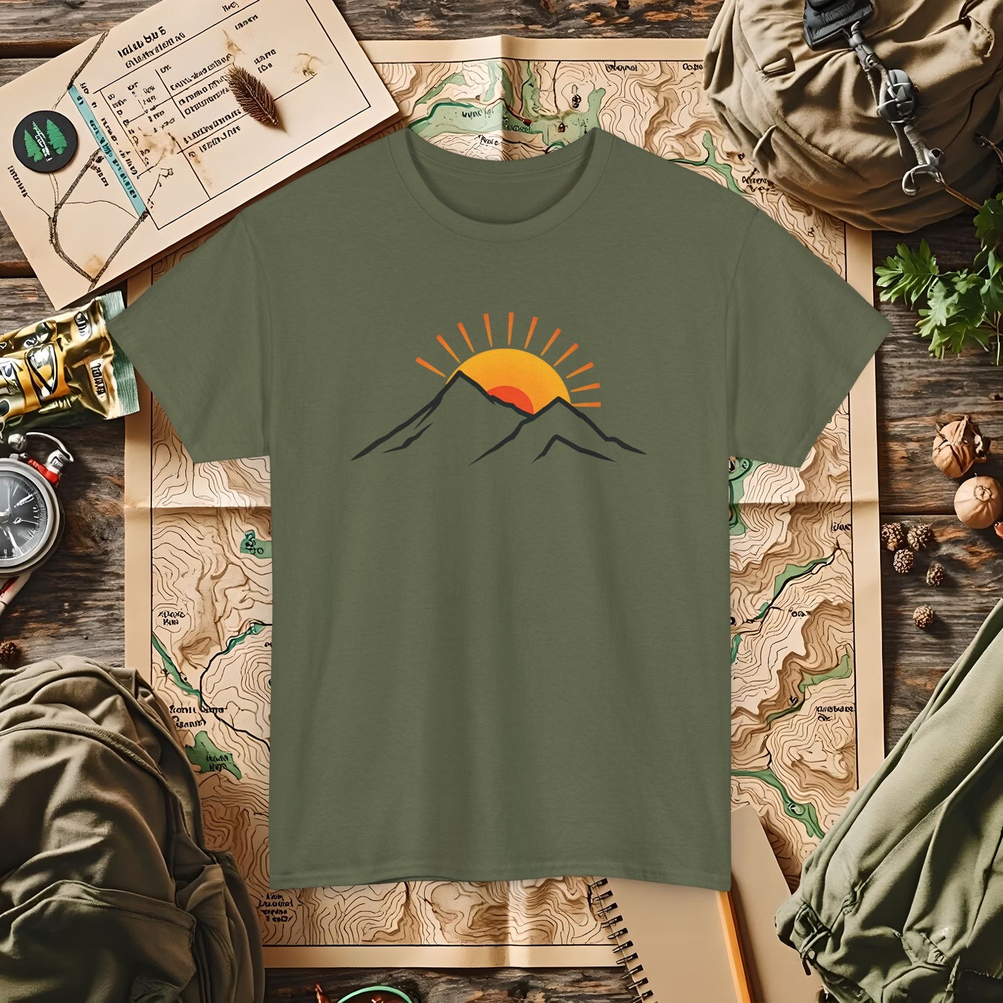 Sunrise Peaks Outdoor Adventure T-Shirts | Camping, Hiking, Rafting & Kayaking Tees for Nature Lovers
