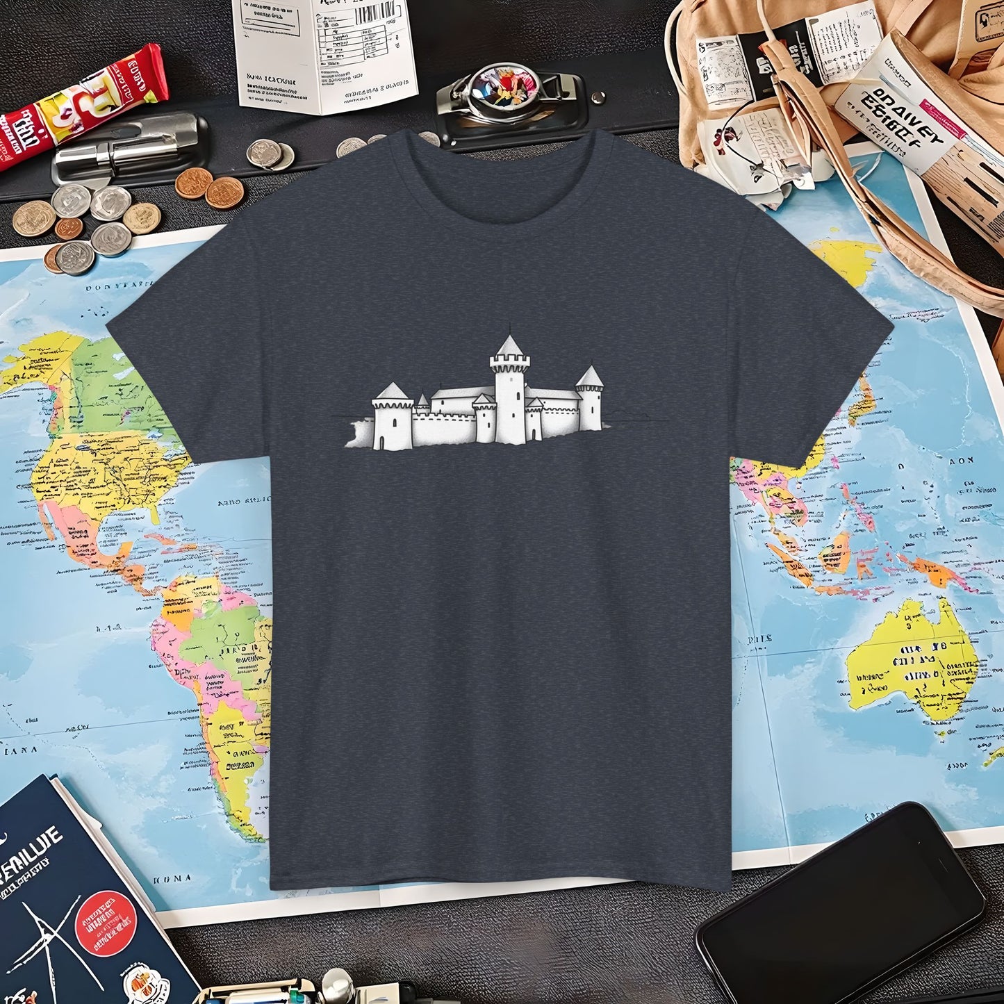 Castle Skyline Air Travel T-Shirts | Jetsetter, Airport, and International Flight Tees