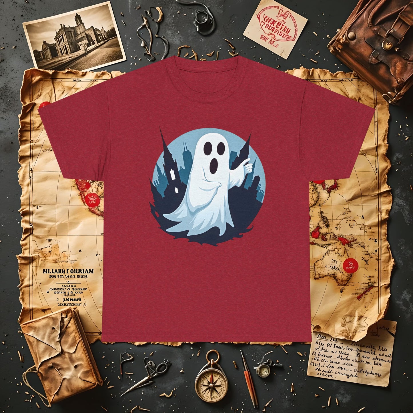 Ghostly Guide True Dark Tourism T-Shirts | Hauntingly Cool Travel Tees for the Morbidly Curious