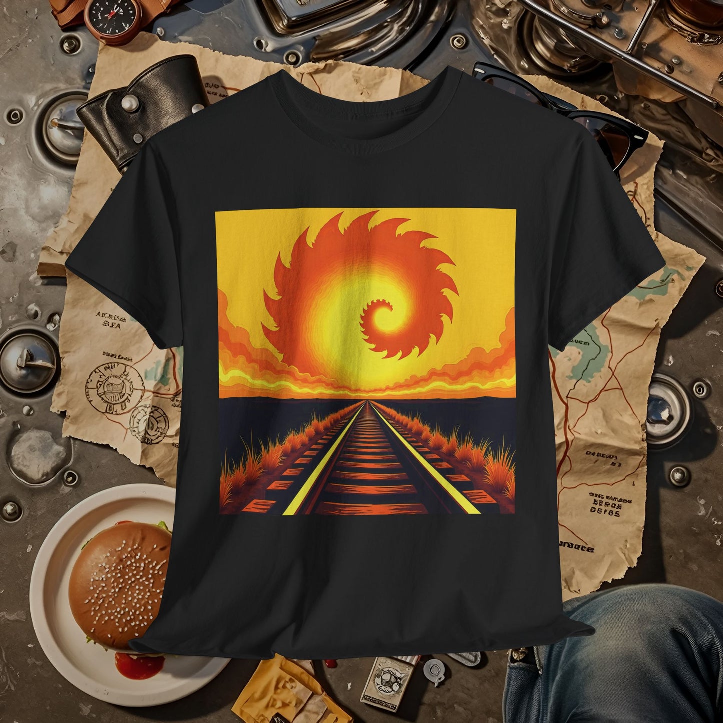 Sunset Journey Road Trip & Vehicle Travel T-Shirts | Car, RV, and Motorcycle Adventure Tees