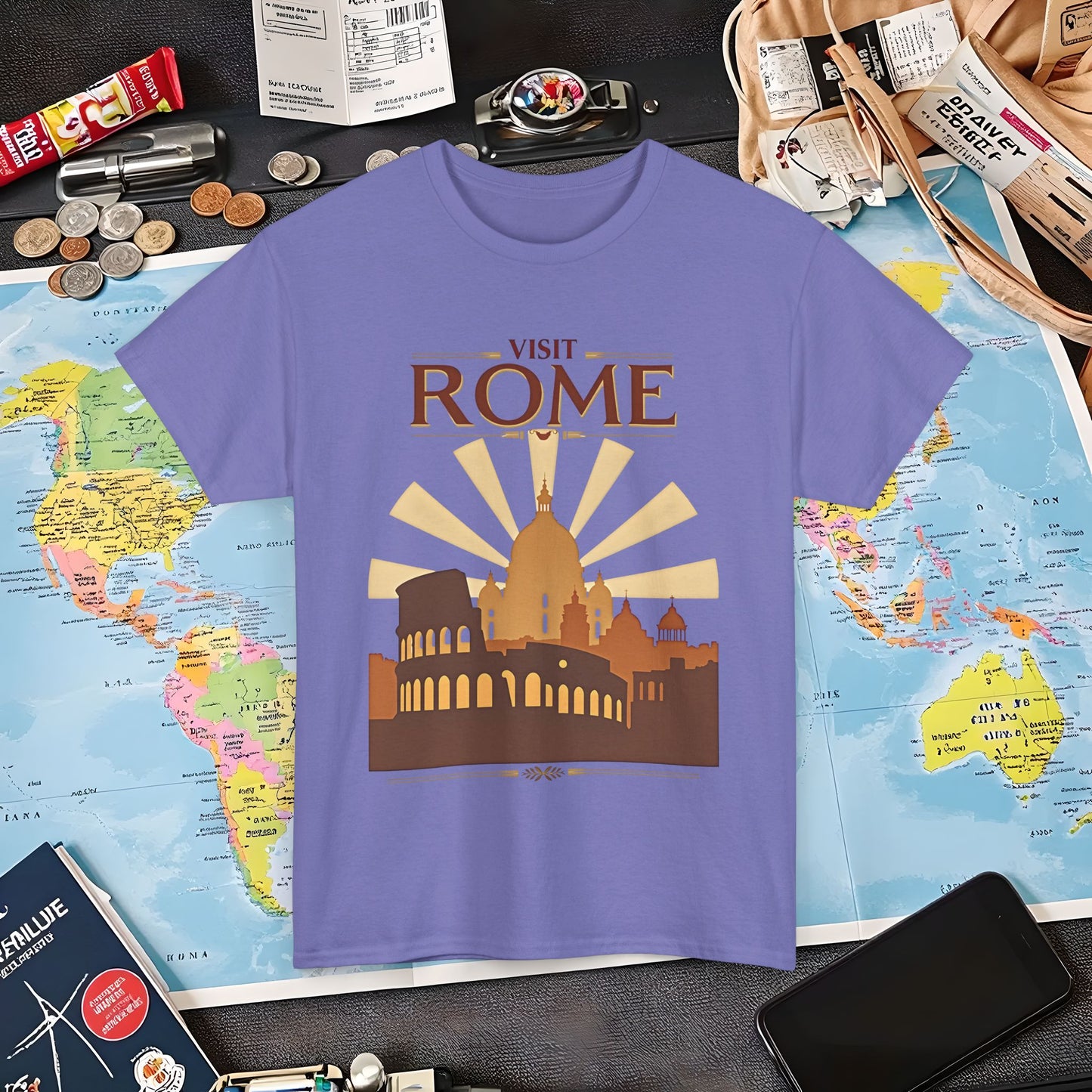Rome Vintage Air Travel T-Shirts | Jetsetter, Airport, and International Flight Tees