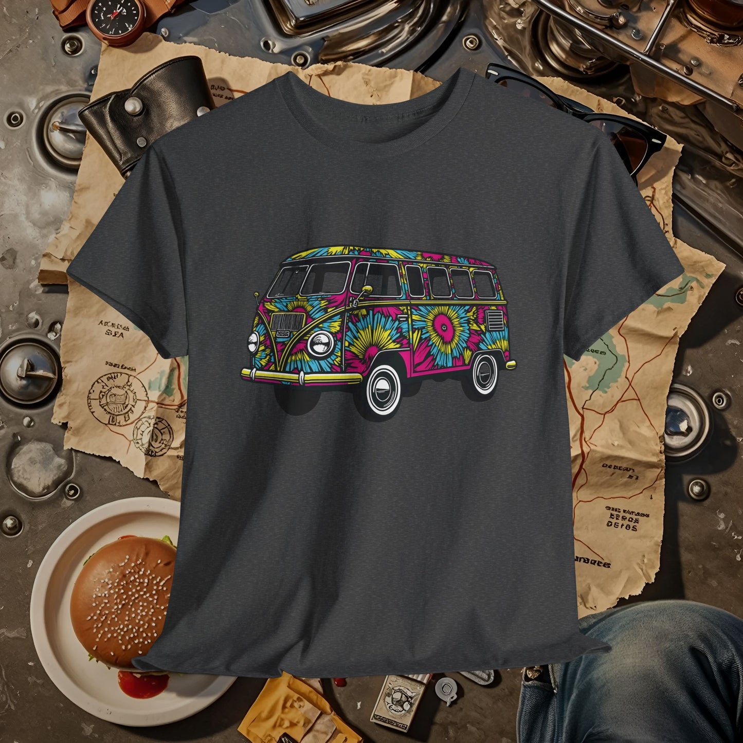 Kaleidoscope Van Road Trip & Vehicle Travel T-Shirts | Car, RV, and Motorcycle Adventure Tees