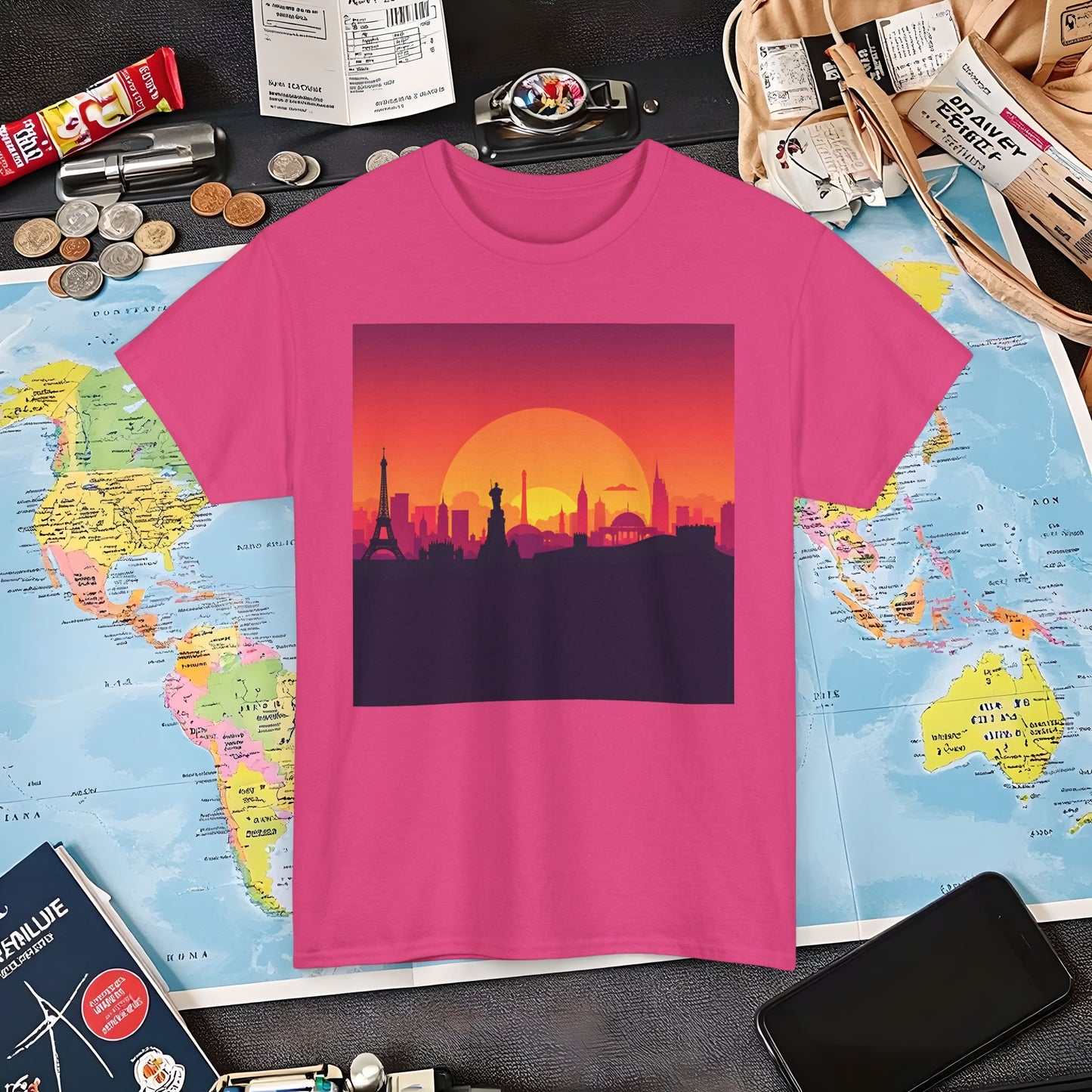 Silhouetted Monuments Air Travel T-Shirts | Jetsetter, Airport, and International Flight Tees