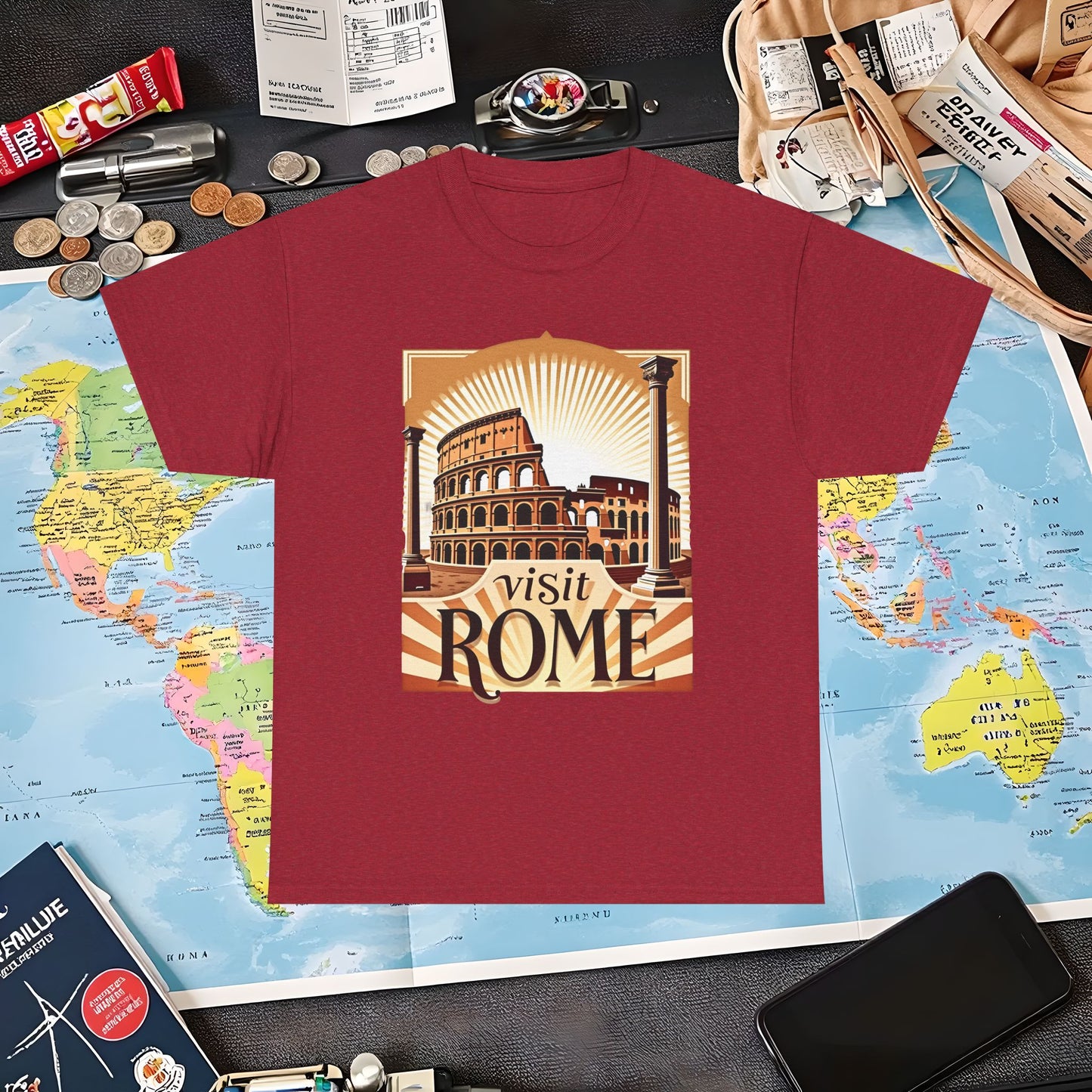 Rome Retro Air Travel T-Shirts | Jetsetter, Airport, and International Flight Tees