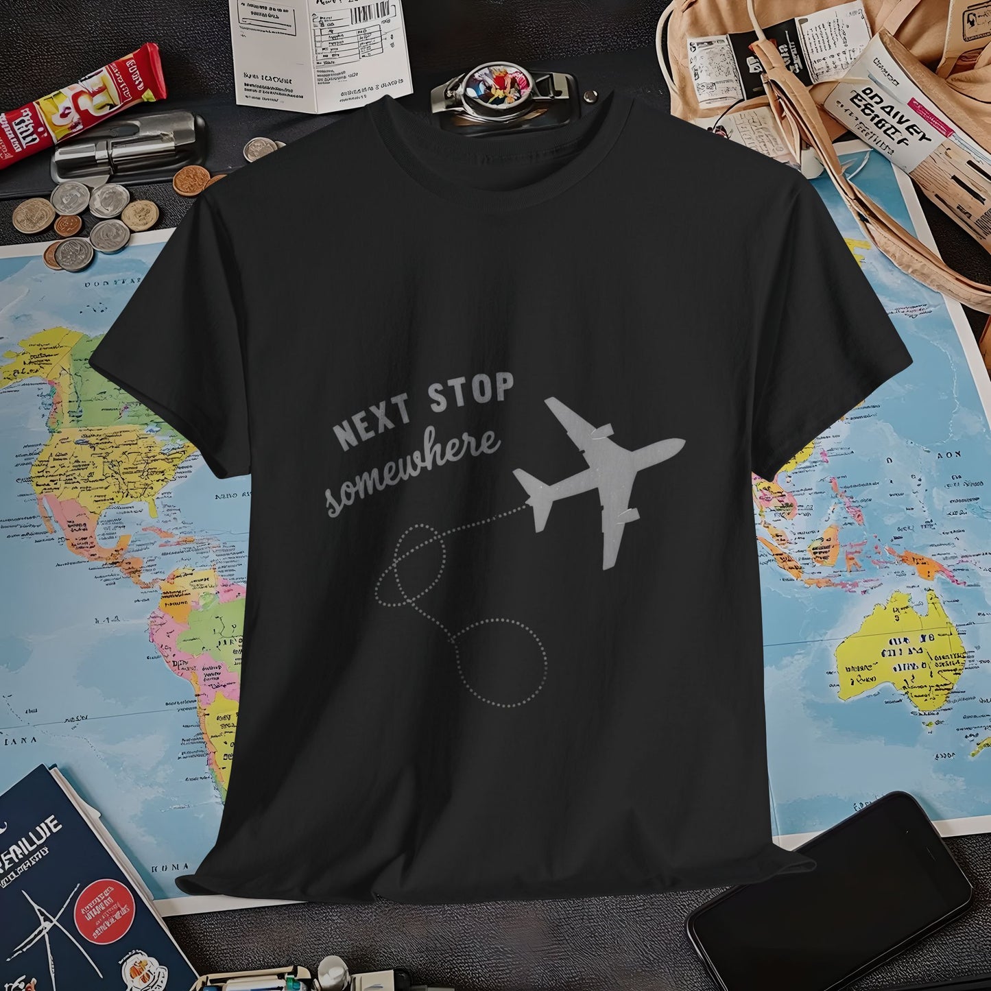 Next Stop... Somewhere, Air Travel T-Shirts | Jetsetter, Airport, and International Flight Tees
