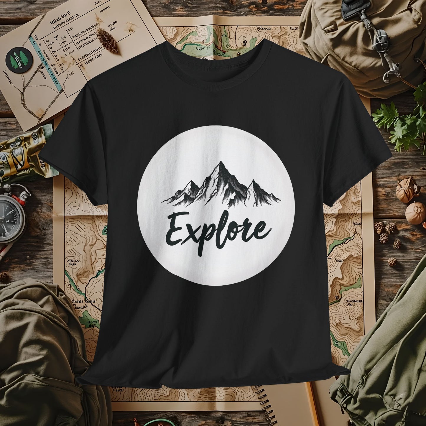 Mountain Explore Outdoor Adventure T-Shirts | Camping, Hiking, Rafting & Kayaking Tees for Nature Lovers