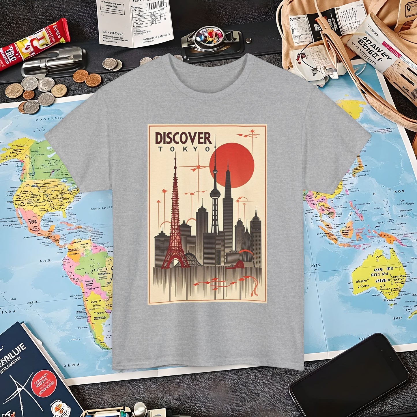 Tokyo Art Deco Air Travel T-Shirts | Jetsetter, Airport, and International Flight Tees