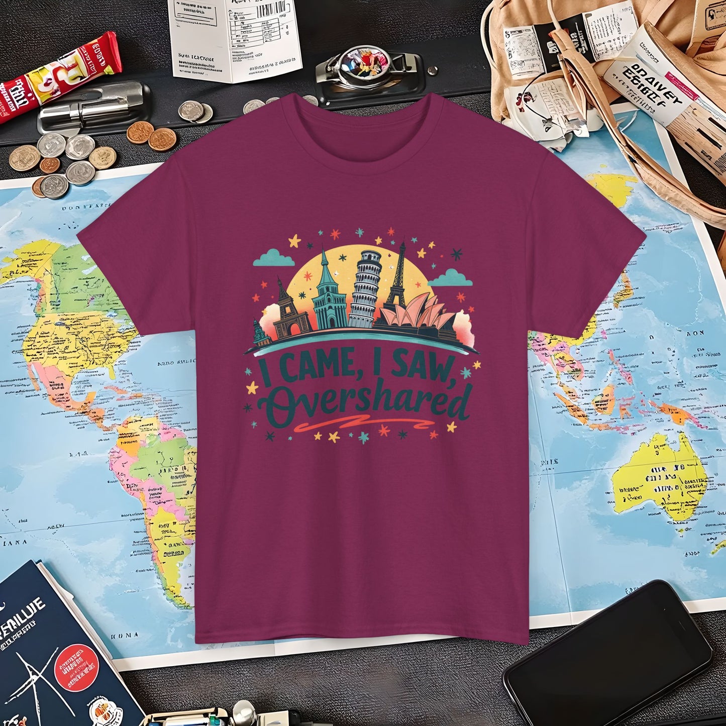 Overshare Vibe Air Travel T-Shirts | Jetsetter, Airport, and International Flight Tees