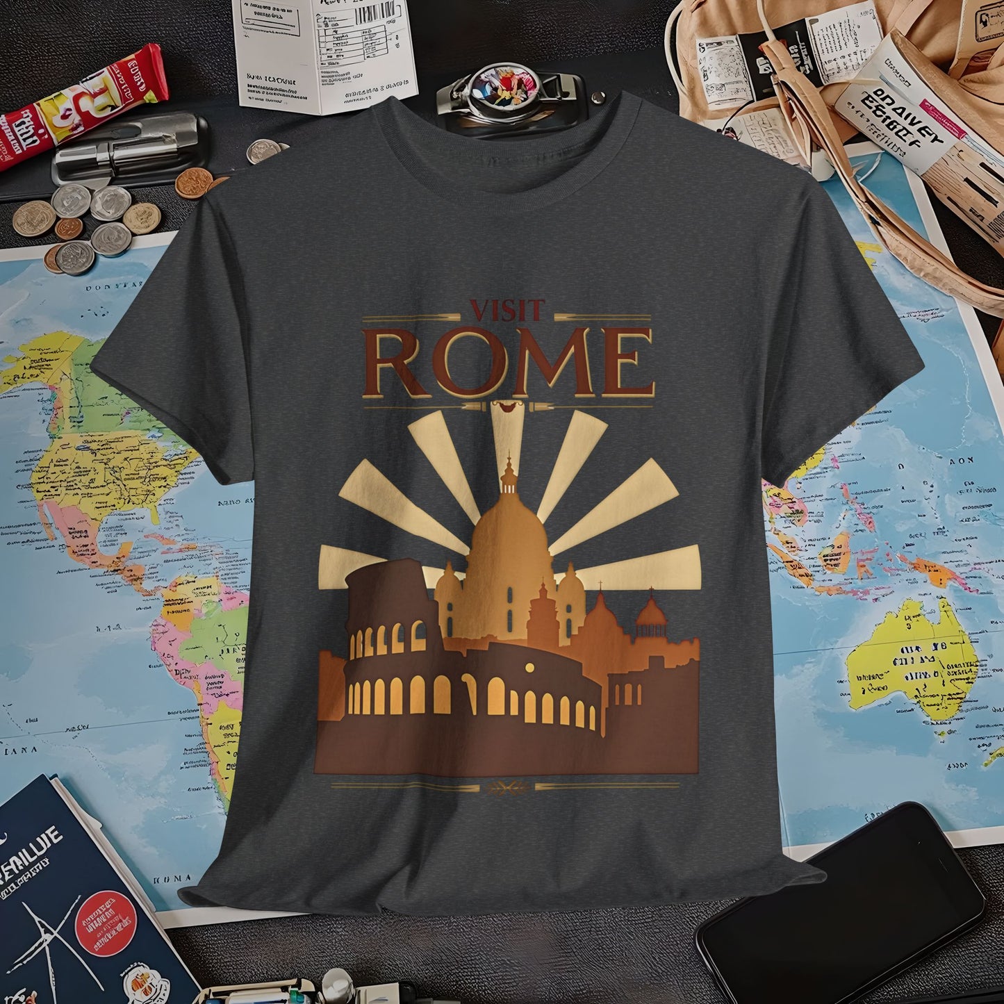 Rome Vintage Air Travel T-Shirts | Jetsetter, Airport, and International Flight Tees
