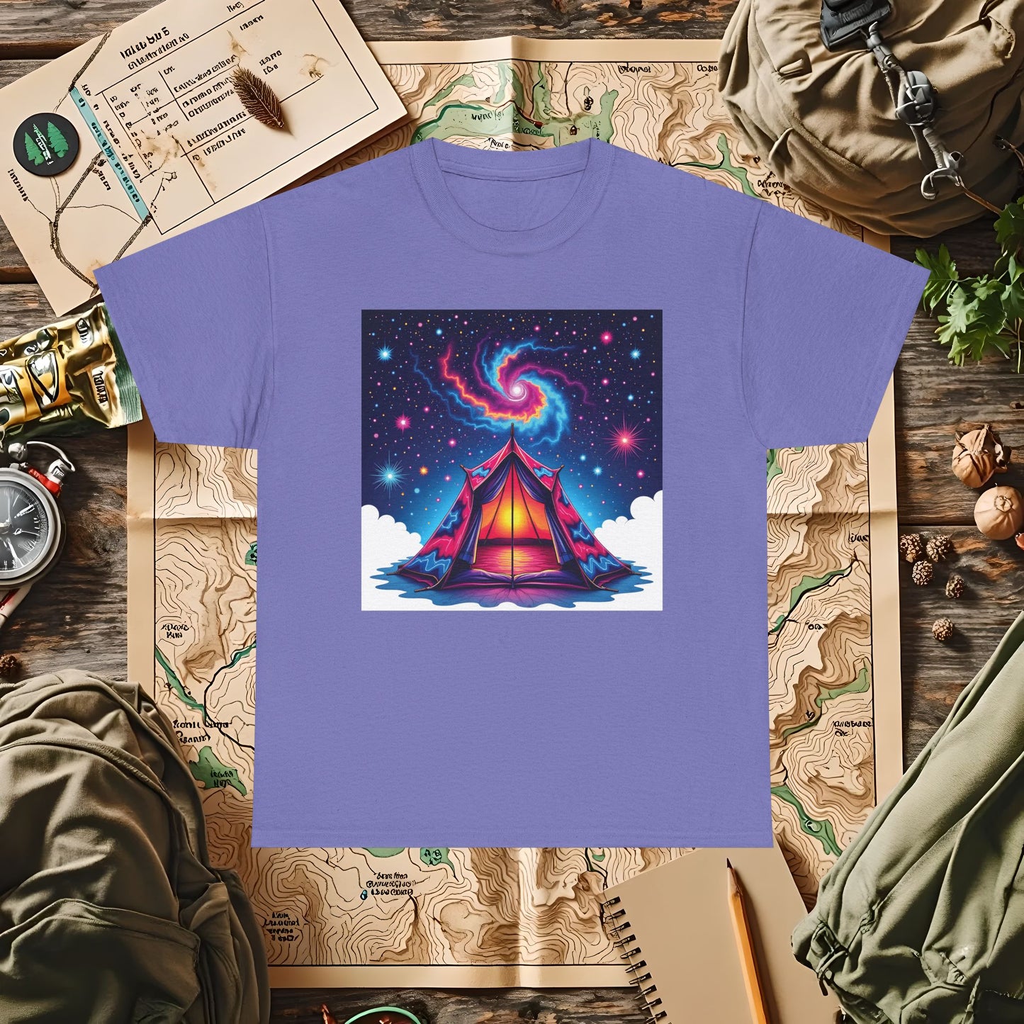 Cosmic Tent Outdoor Adventure T-Shirts | Camping, Hiking, Rafting & Kayaking Tees for Nature Lovers