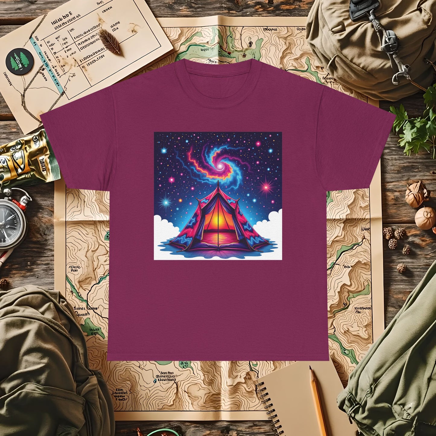Cosmic Tent Outdoor Adventure T-Shirts | Camping, Hiking, Rafting & Kayaking Tees for Nature Lovers