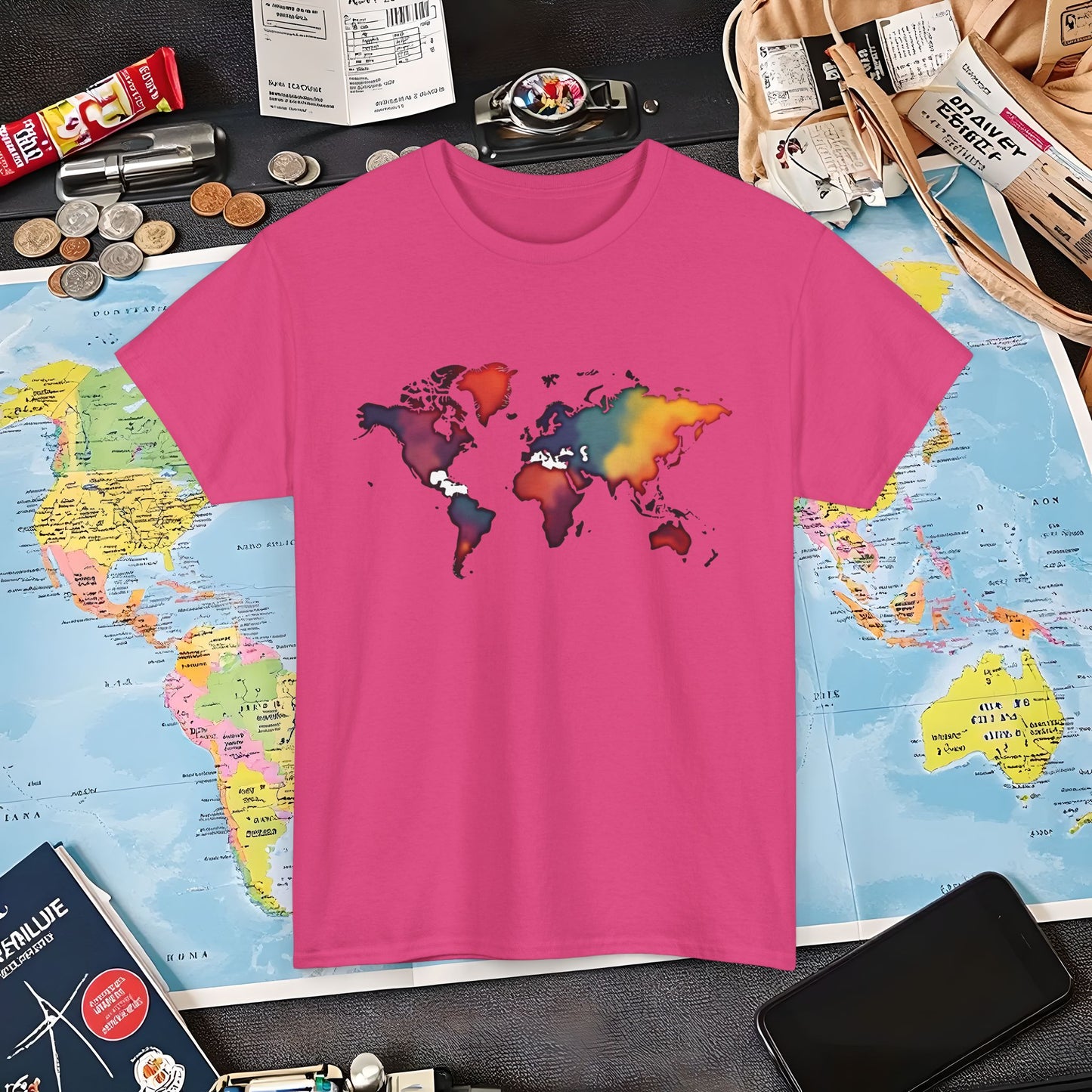 Colorful Wanderlust Air Travel T-Shirts | Jetsetter, Airport, and International Flight Tees