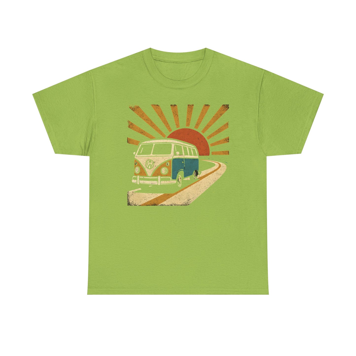 Sunset Road Trip T-Shirt – Vintage VW Van Adventure Design