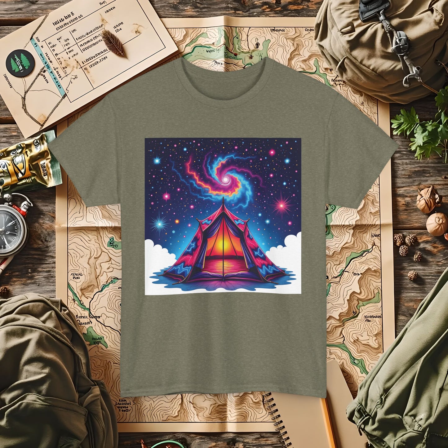 Cosmic Tent Outdoor Adventure T-Shirts | Camping, Hiking, Rafting & Kayaking Tees for Nature Lovers