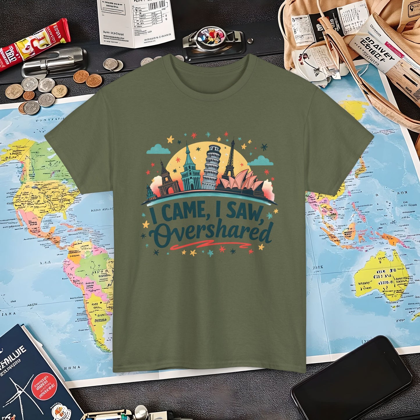 Overshare Vibe Air Travel T-Shirts | Jetsetter, Airport, and International Flight Tees