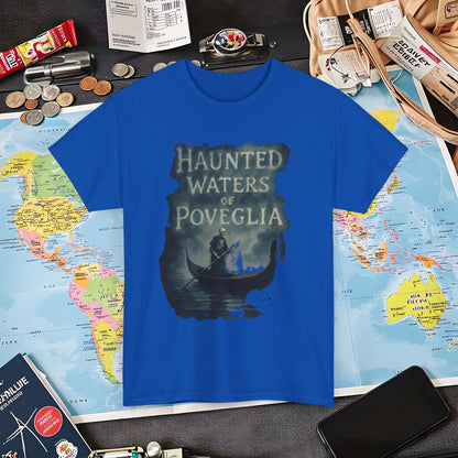 Haunted Venice Ghostly Gondolier Shirt – Spooky Dark Tourism Graphic Tee | Layover Club Air Travel T-Shirts | Jetsetter, Airport, and International Flight Tees