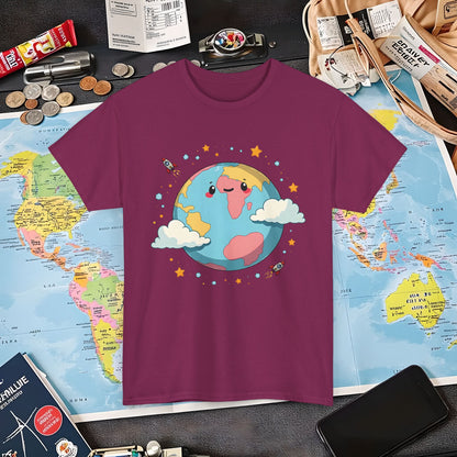 Kawaii Globe Air Travel T-Shirts | Jetsetter, Airport, and International Flight Tees